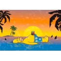 POSTER SIMPSONS - HOMER ET LES REQUINS