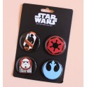 4 BADGES STAR WARS EXCLUSIFS