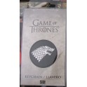 GAME OF THRONES METAL KEYCHAIN - STARK SILVER LOGO