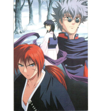 CARTE POSTALE KENSHIN LE VAGABOND - KENSHIN , TOMOE & ENICHI